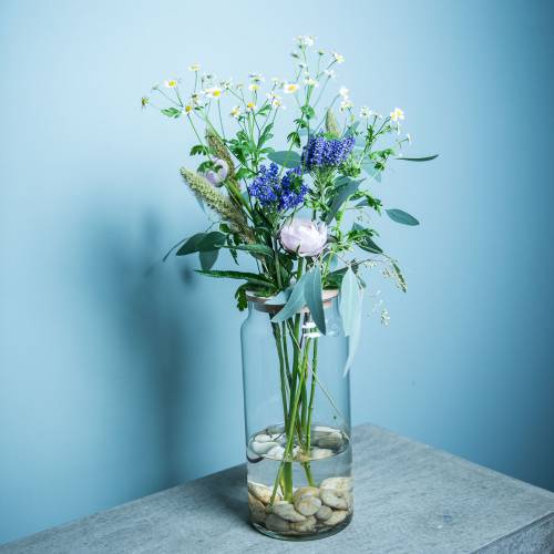 Floristik24 Decorative vase with holes Glass vase with a perforated lid Modern floral decoration