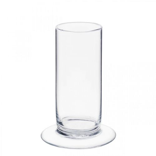 Floristik24 Glass vase with foot Clear Ø6cm H15cm
