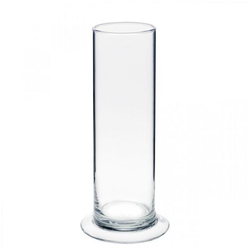 Floristik24 Glass vase with foot Clear Ø6cm H20cm