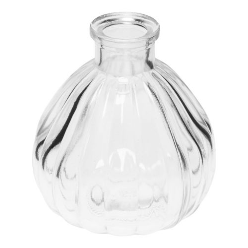 Glass Vases Mini Vases Glass Bulbous Clear 8.5x9.5cm 6 Pcs