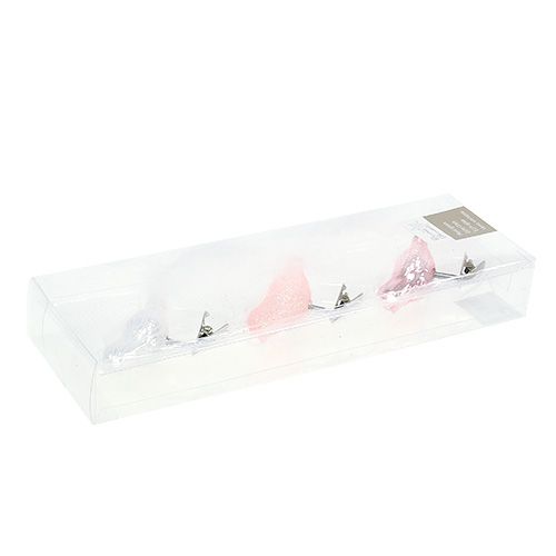 Floristik24 Glass bird at the clip 8cm sort. 3st