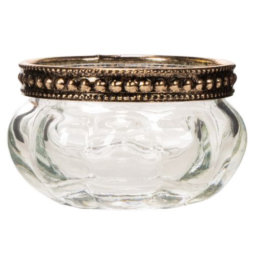 Set of 4 Clear Glass Tealight