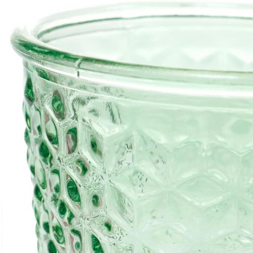 Glass lantern, cup with base, glass vessel Ø10cm H18.5cm