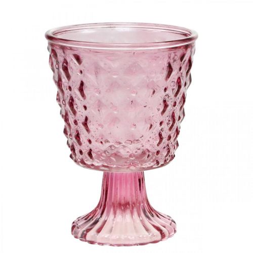 Floristik24 Candle holder, goblet glass, glass lantern Ø11cm H15.5cm