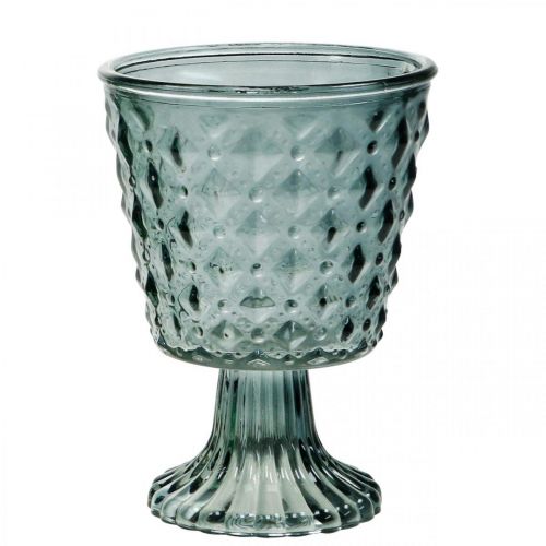 Cup glass with foot, glass lantern Ø11cm H15.5cm