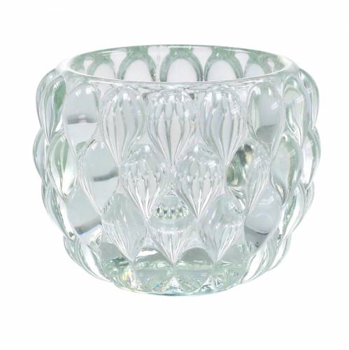 Floristik24 Glass lantern with relief Ø7.5cm H6cm