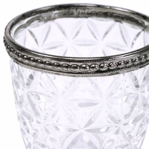 Floristik24 Antique glass lantern with metal rim Ø7.5cm H7.5cm