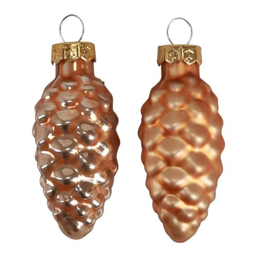 Product Christmas cones glass cones glass decoration apricot H6.5cm 10 pcs