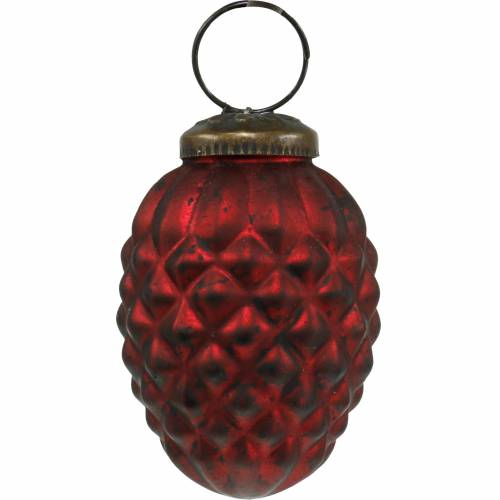 Floristik24 Tree decorations cones red real glass 6cm 3pcs