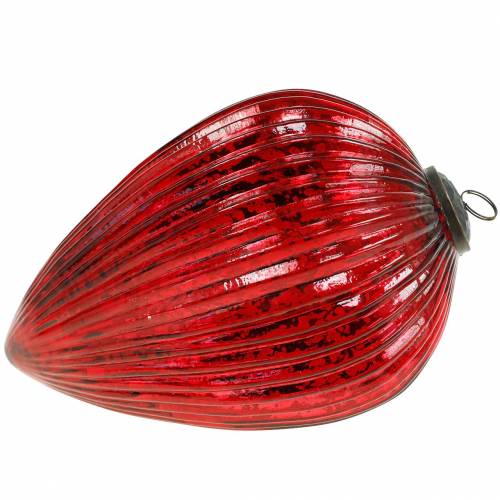 Floristik24 Glass cones for hanging red 22cm large Christmas decorations
