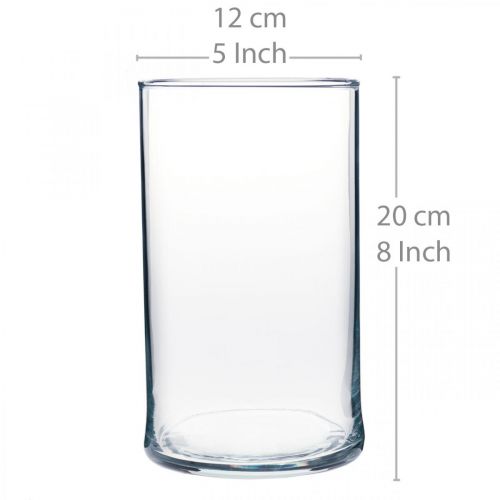 Product Glass vase clear cylindrical Ø12cm H20cm