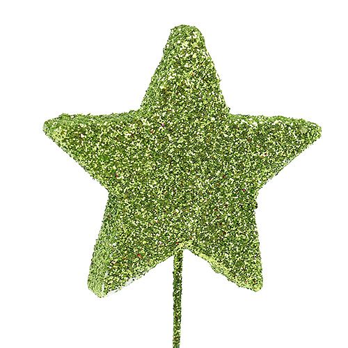 Mica stars green 4cm on the wire 60pcs