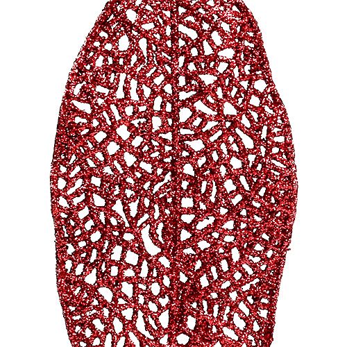 Floristik24 Glitter sheet on wire red 14x6cm L25cm 36pcs
