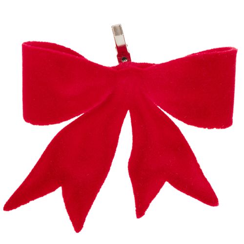 Red Decorative Bows with Clip – Set of 4 (11 cm) for Christmas Decorations
