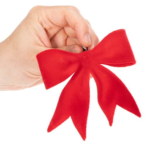 Red Decorative Bows with Clip – Set of 4 (11 cm) for Christmas Decorations | Floristik24.co.uk