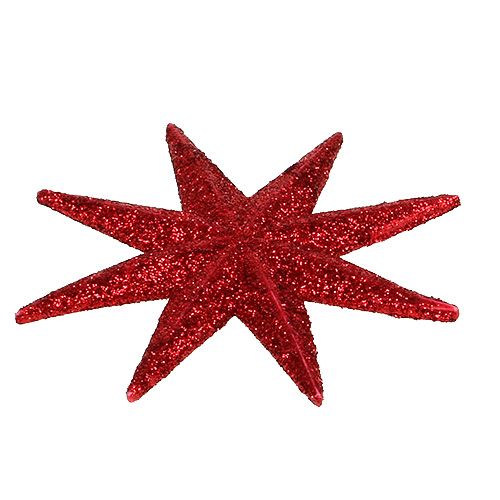 Floristik24 Glitter Star Red Ø10cm 12 pcs