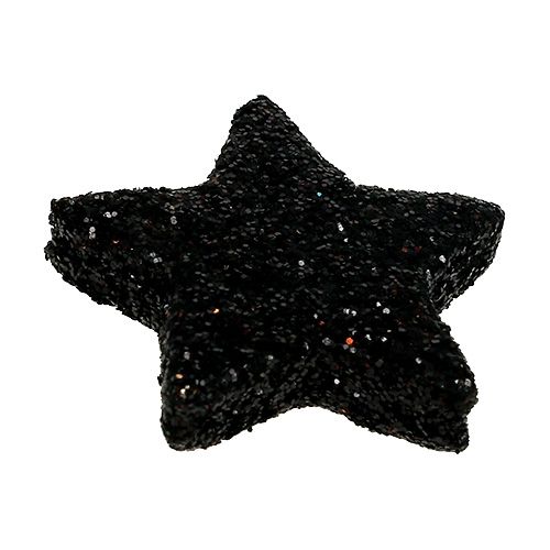 Floristik24 Glitter star black 2.5cm 100pcs