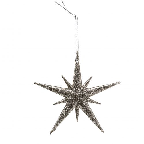 Floristik24 Glitter stars Light gold 13cm 12pcs