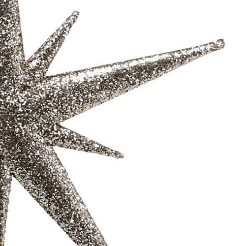 Floristik24 Glitter stars Light gold 13cm 12pcs