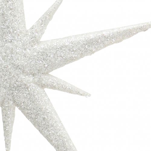 Floristik24 Glitter Star for Hanging White 13cm 12 pcs