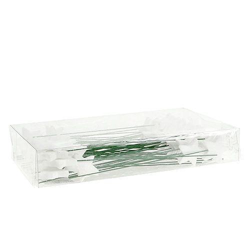 Floristik24 Glitter star on wire white 4cm L22cm 60pcs