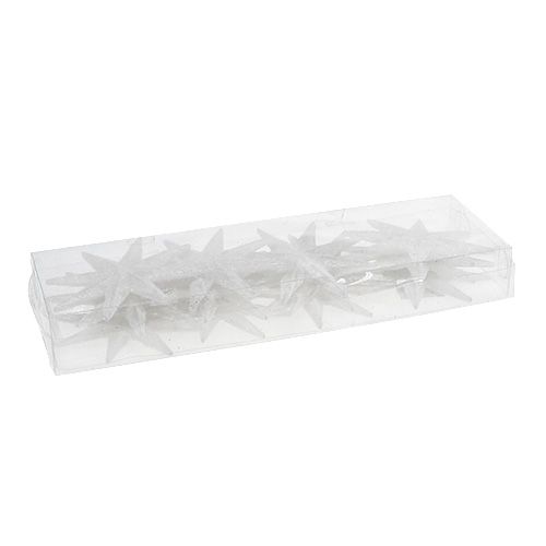 Product Glitter Star White 10cm 12 pcs