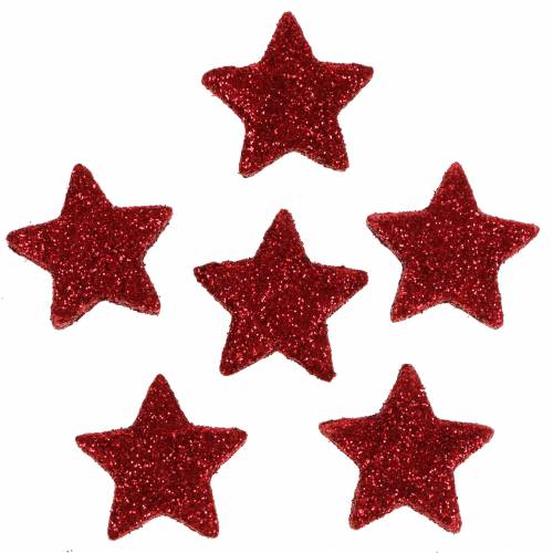 Floristik24 Star glitter red 2.5cm 50p