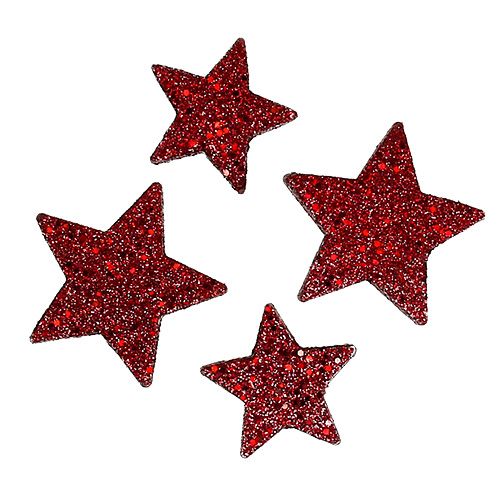 Floristik24 Glitter stars for spreading Bordeaux 4-5cm 40pcs