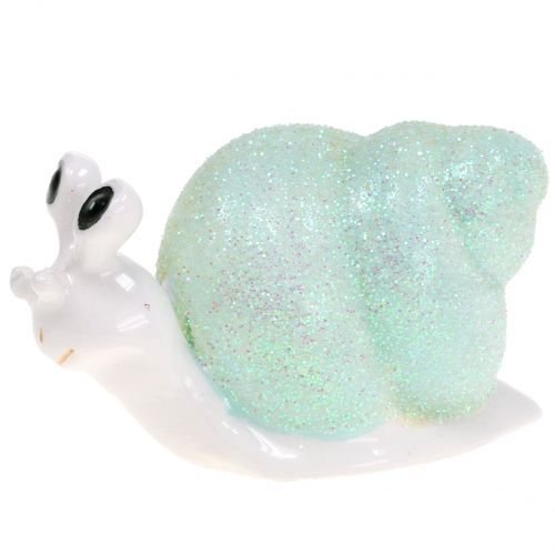 Floristik24 Decorative Figure Snail Glitter Mint/Pink 8cm 6 Pcs
