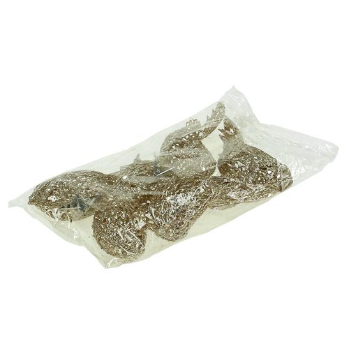 Floristik24 Glitter bird 8cm gold with clip 6pcs
