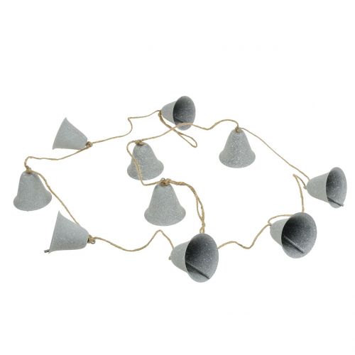 Decorative garland with bells Gray 6cm