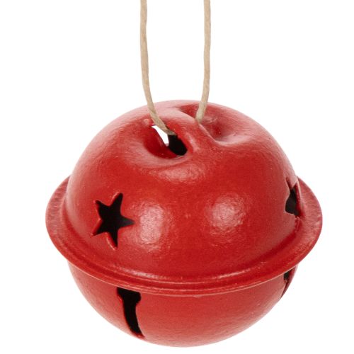 Red Metal Star Pattern Bell Ornaments 3cm, Set of 9 buy online | Floristik24.co.uk