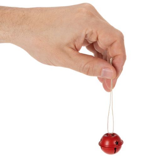 Red Metal Star Pattern Bell Ornaments 3cm, Set of 9 | Floristik24.co.uk