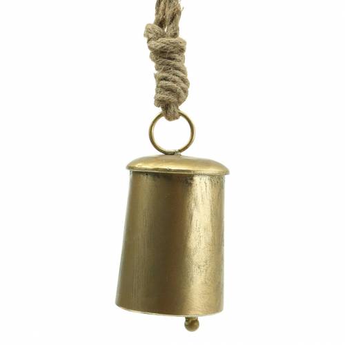 Floristik24 Cowbell to hang brass colored metal Ø7cm H12.5cm