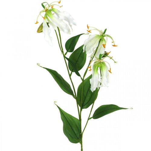 Product Artificial lily, flower decoration, artificial plant, silk flower white L82cm 3pcs
