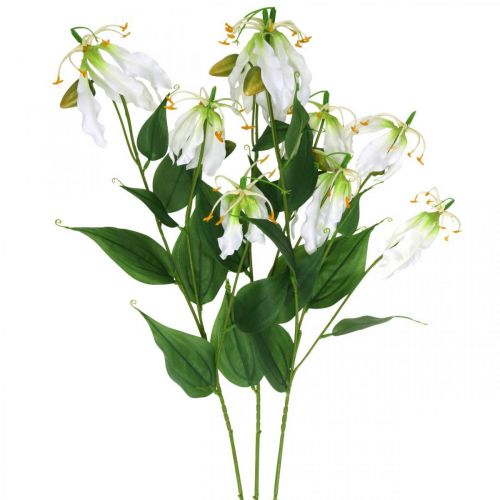 Product Artificial lily, flower decoration, artificial plant, silk flower white L82cm 3pcs