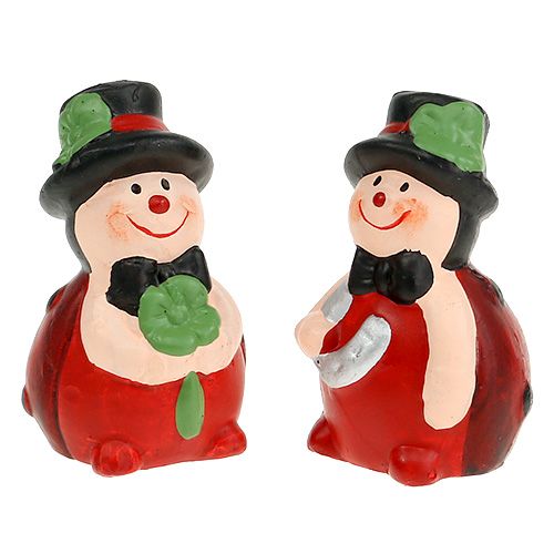 Floristik24 Lucky charm ceramic beetle 6cm red 12pcs