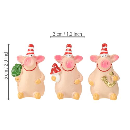 Product Lucky Pig Decoration Pig with Lucky Charms 5cm 6pcs