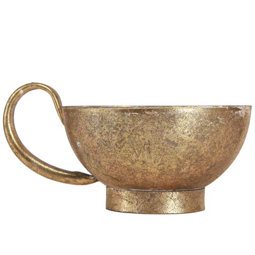 Floristik24 Golden cup decoration with candle holder antique gold Ø10cm H6.5cm