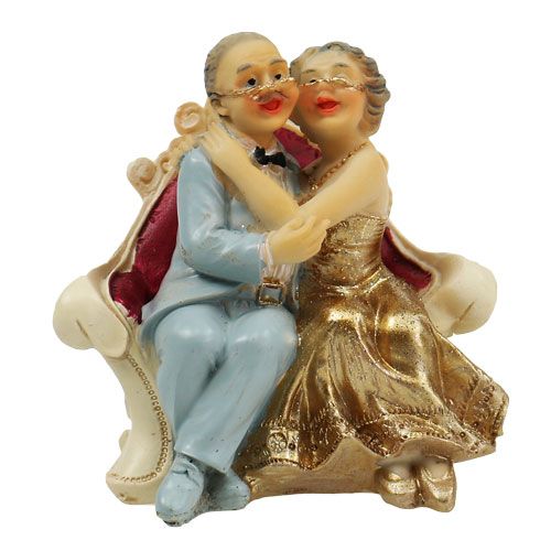 Floristik24 Gold wedding couple H10cm