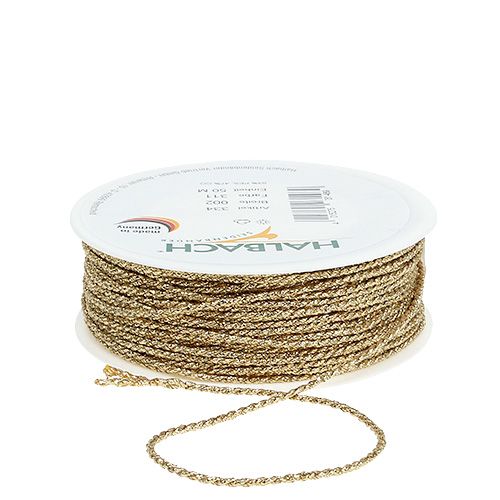 Floristik24 Gold cord 2mm 50m