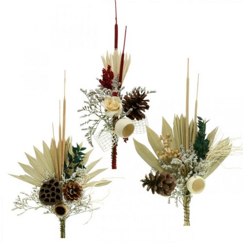 Floristik24 Grave arrangements, dried flowers, grave decorations, assortment, 24 pieces