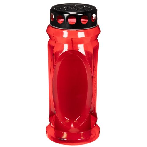 Grave candle red, lid black, memorial candle 4 days 23cm | Floristik24.co.uk