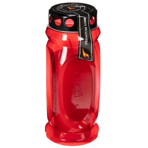 Grave candle red, lid black, memorial candle 4 days 23cm | Floristik24.co.uk
