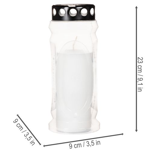 Memorial Candle with Black Lid, 23cm | Floristik24.co.uk