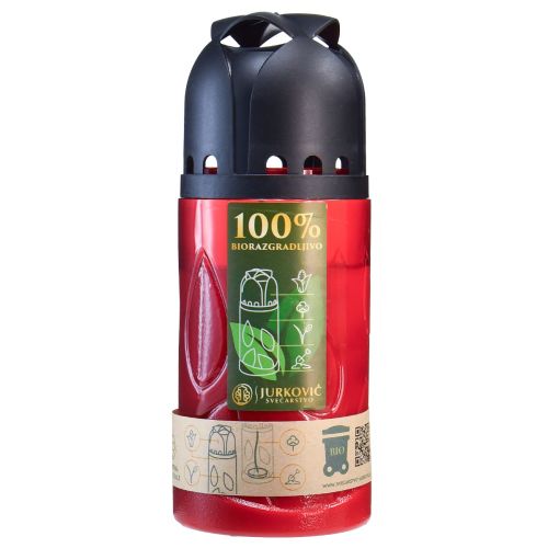 Floristik24 Grave Candle Red ICP Compostable Memorial Candle H20cm