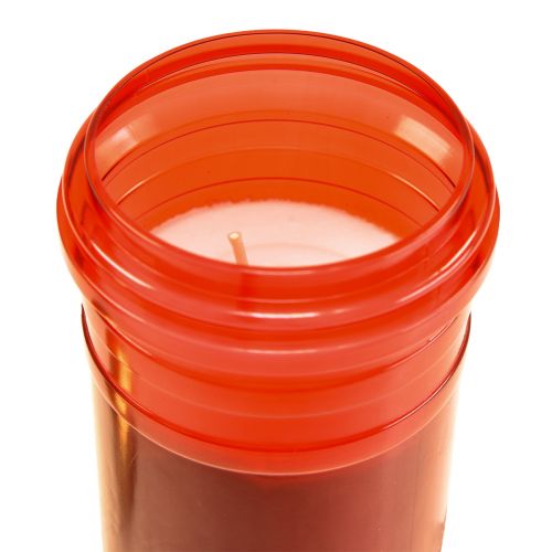 Grave candle red plastic 5 days Ø7.5cm H23cm