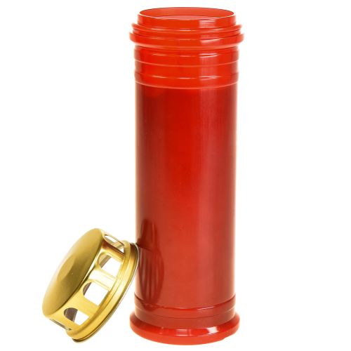 Floristik24 Grave Candle Red Plastic 5 Days Ø7.5cm H23cm