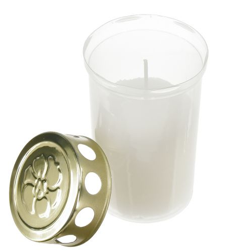 Product Grave candles white gold Ø5.5cm H11.5cm 24 hours 12 pcs