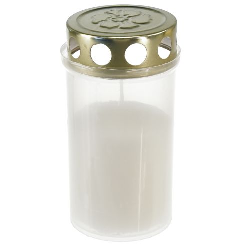Product Grave candles white gold Ø5.5cm H11.5cm 24 hours 12 pcs